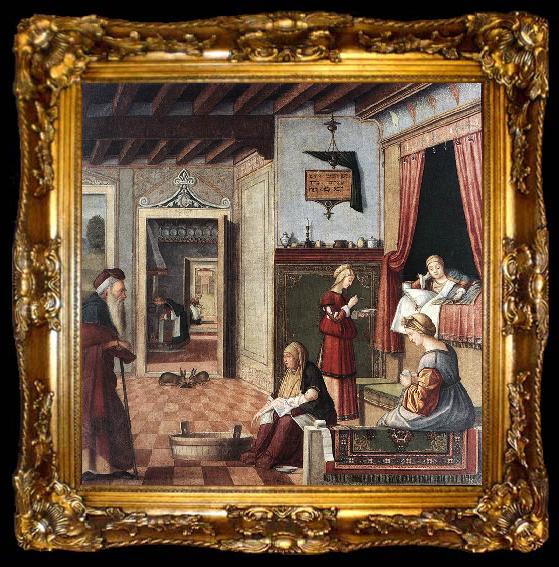 framed  CARPACCIO, Vittore Birth of the Virgin fg, ta009-2